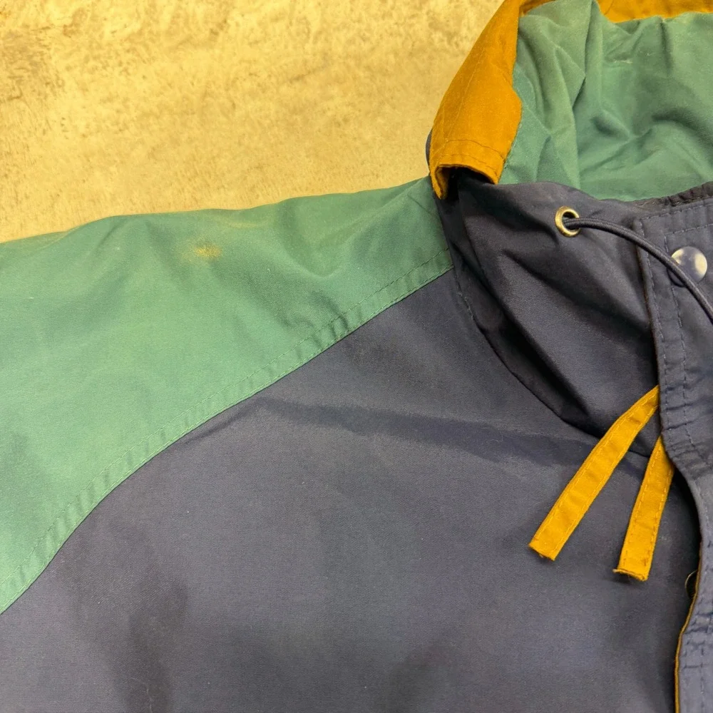 VTG Y2K Dunbrooke Images Colorblock Windbreaker Jacket XL Navy Teal Gold Outdoor